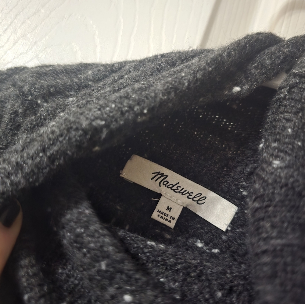 Madewell Donegal Belmont Mockneck Textured Knit Wool Blend Sweater, EUC! - Picture 10 of 11